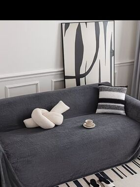 Home Accents Contemporary  Charcoal Deep Gray Sofa Cover